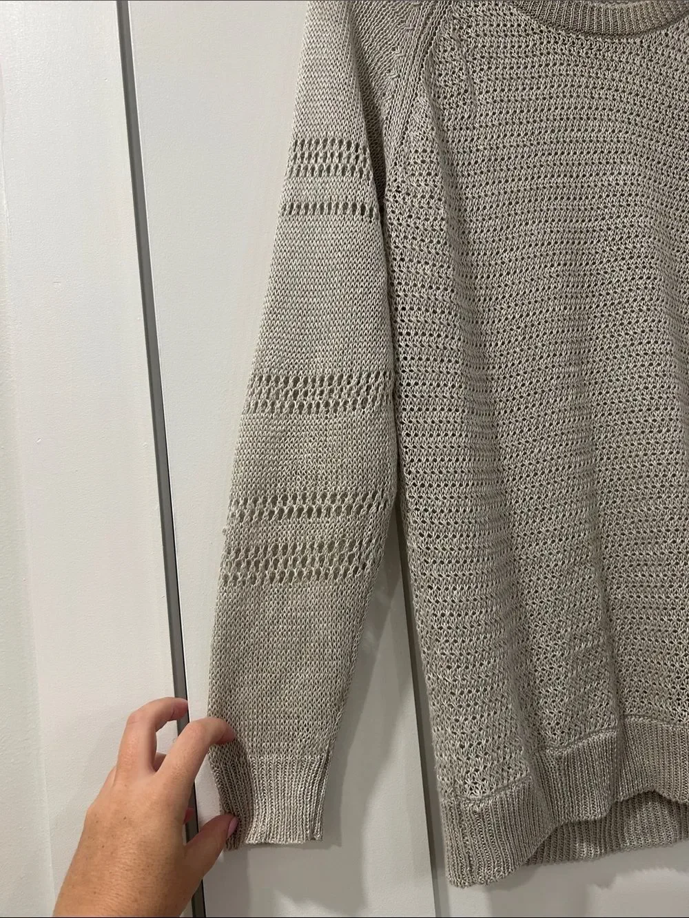 Joie Beige Linen Sweater, Size Large